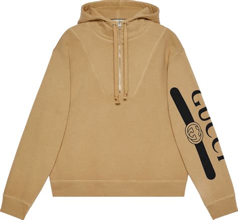 gucci hoodie beige|gucci trim tan hoodie.